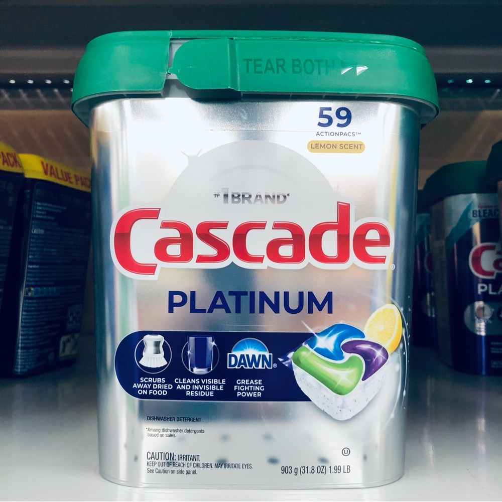 🔥$22🔥 NEW CASCADE Platinum Dishwasher Pods Detergent 59 Tabs Lemon Scent